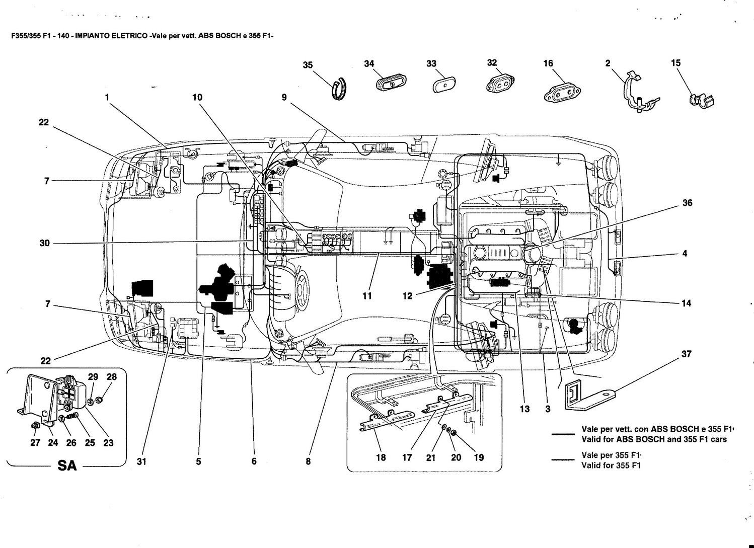ELECTRICAL SYSTEM valid ABS BOSCH and 355F1 cars