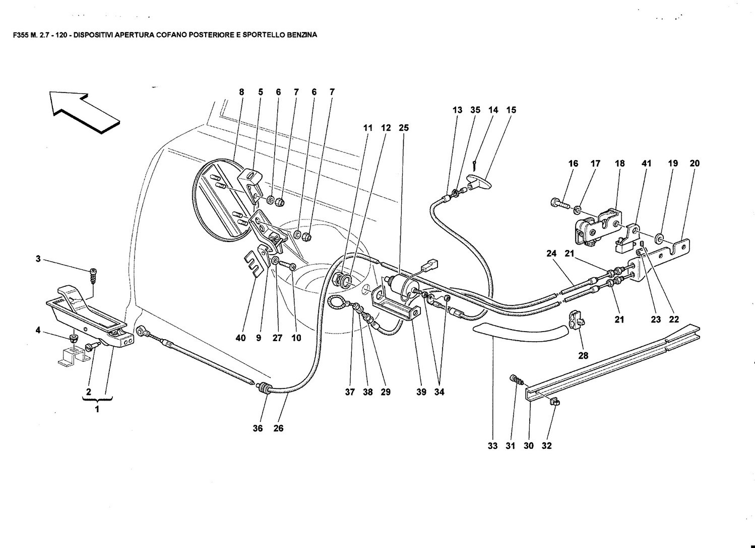 OPENING DEVICES FOR REAR HOOD AND GAS DOOR