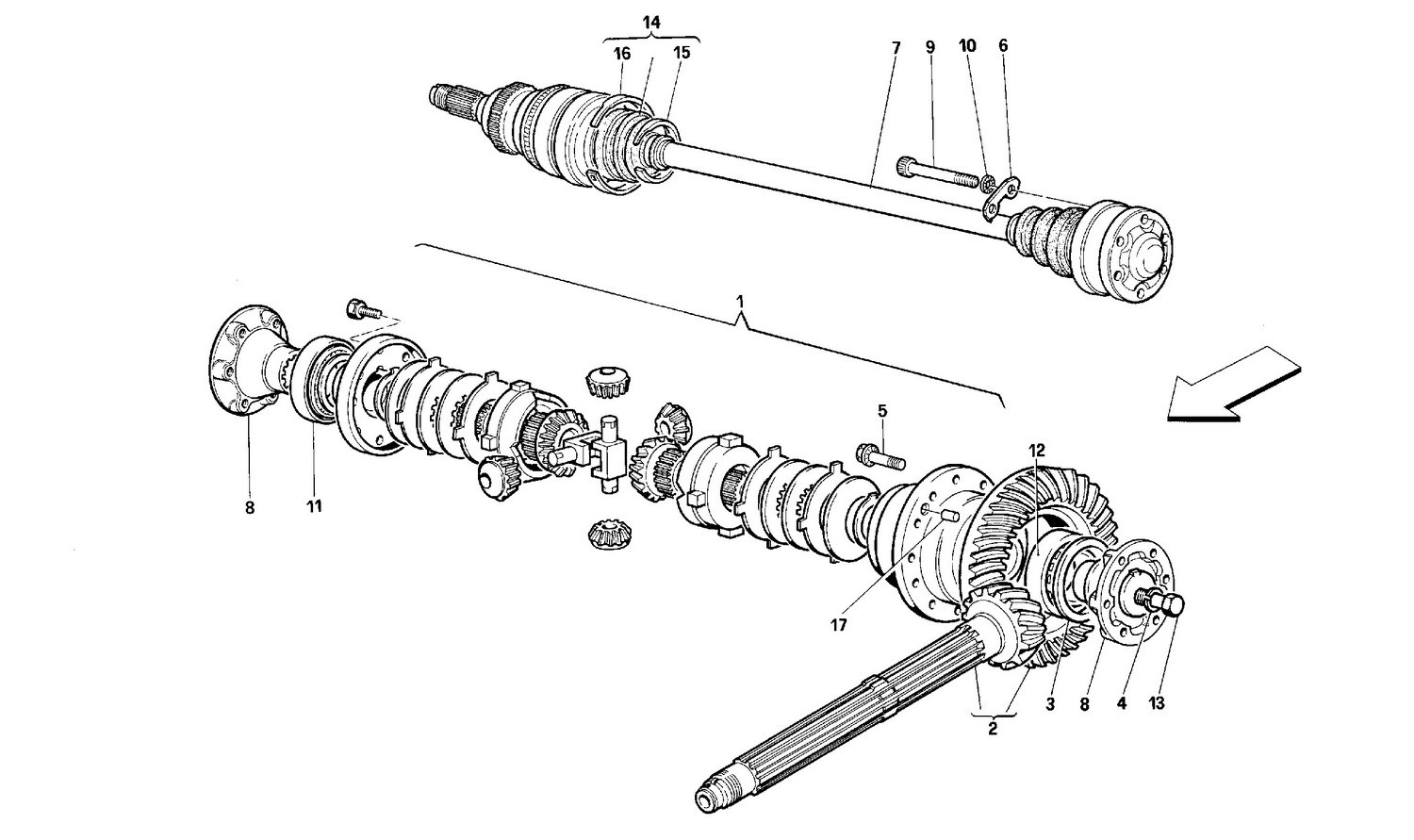 Differential and axle shafts