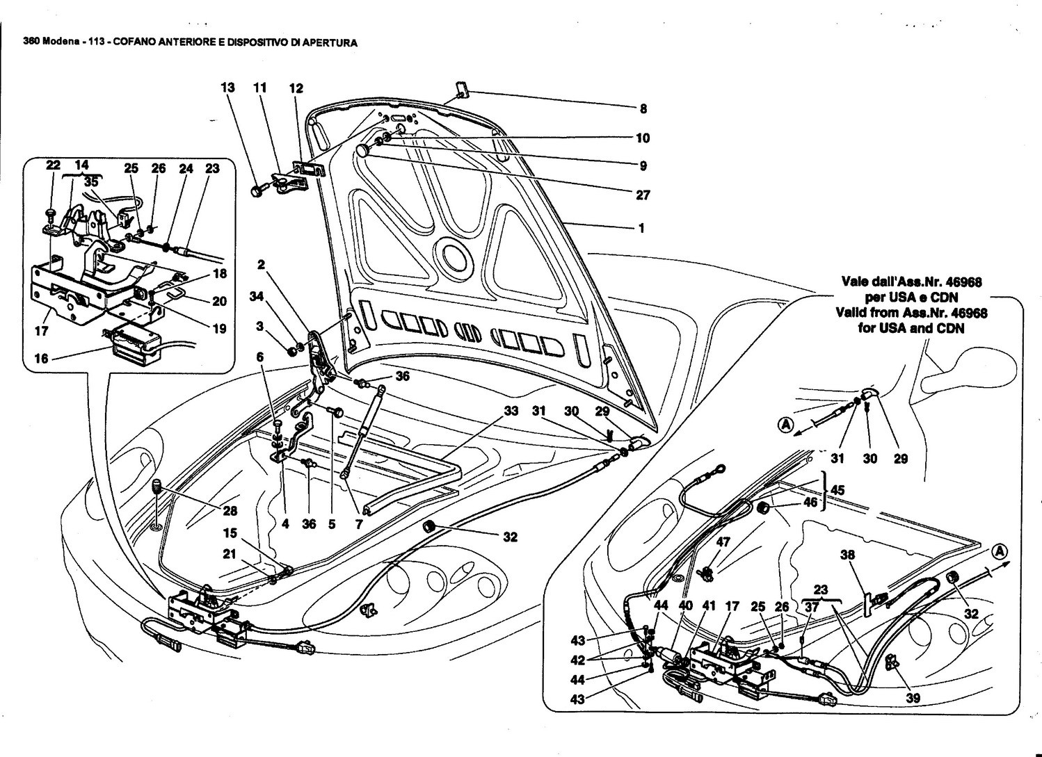 FRONT HOOD AND OPENING DEVICE