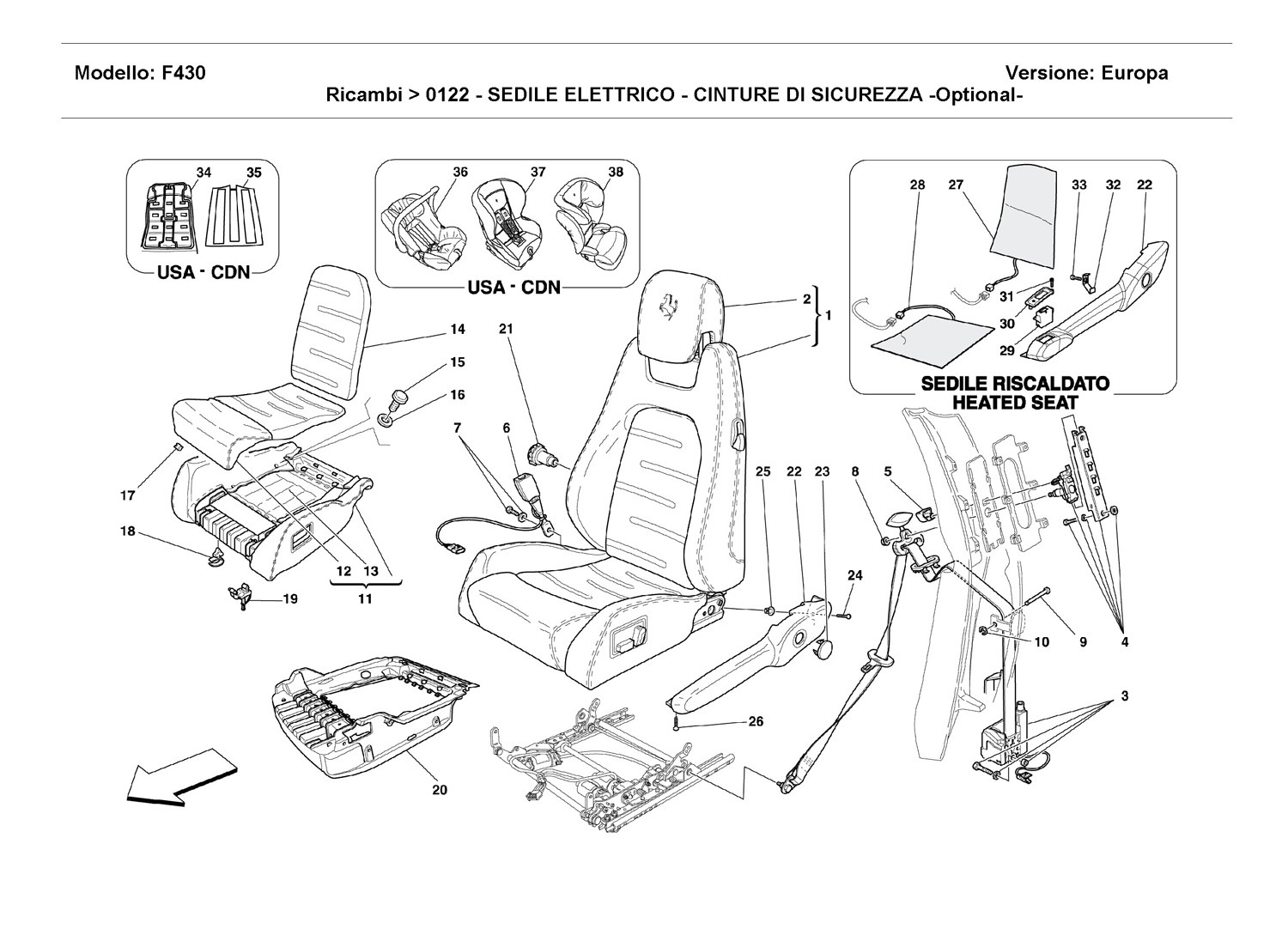 ELECTRICAL SEAT - SAFETY BELTS -Optional-