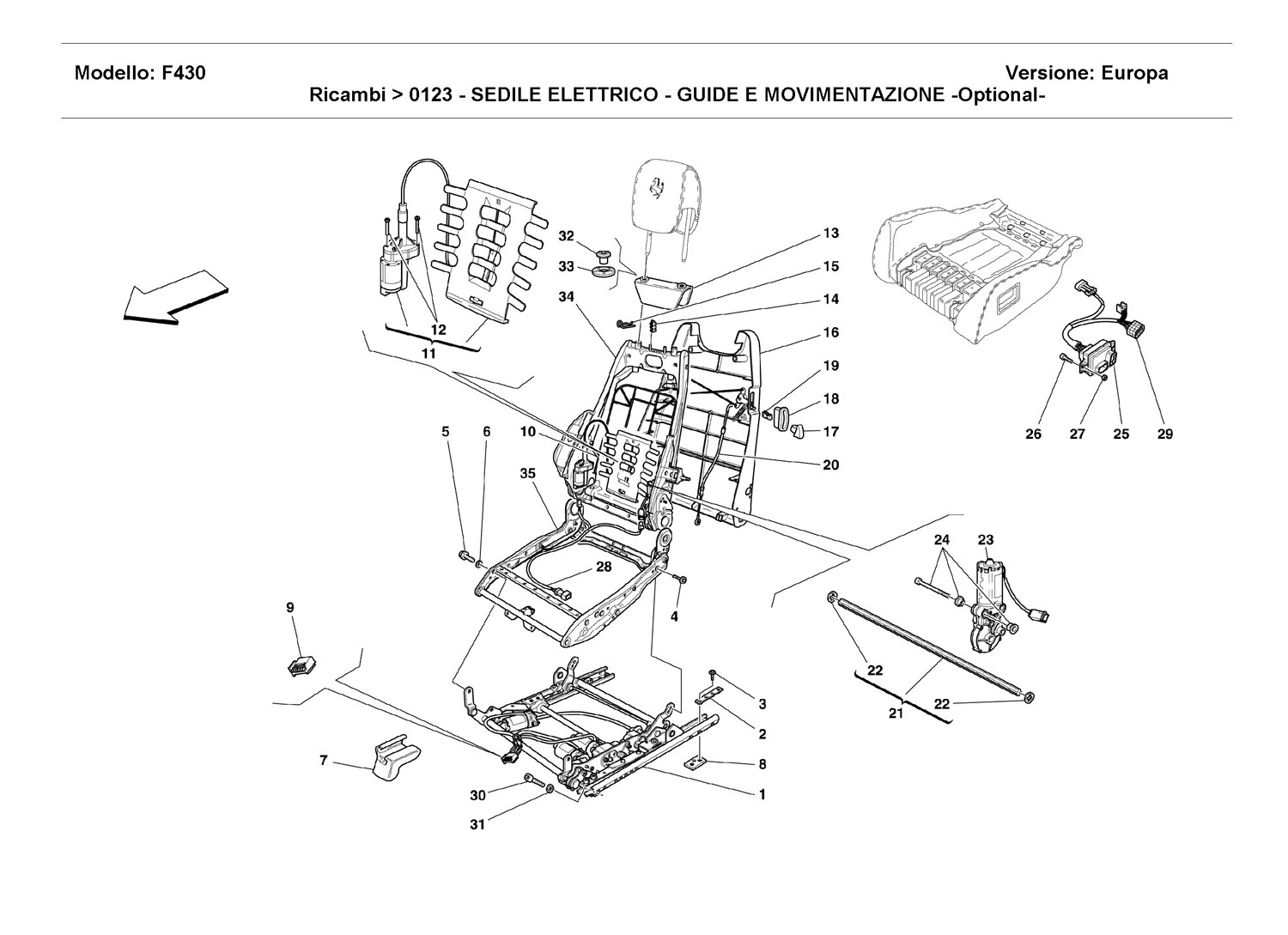 ELECTRICAL SEAT - GUIDE AND MOVEMENT -Optional-